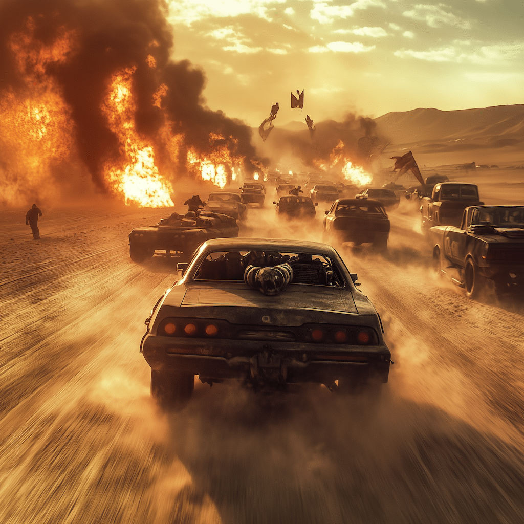 course poursuite typique de mad max